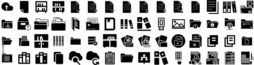 Set Of Files Icons Isolated Silhouette Solid Icon With Computer, Management, Information, Business, Document, Office, File Infographic Simple Vector Illustration Logo Set Of Files Icons Isolated Silhouette Solid Icon With Computer, Management, Information, Business, Document, Office, File Infographic Simple Vector Illustration Logo