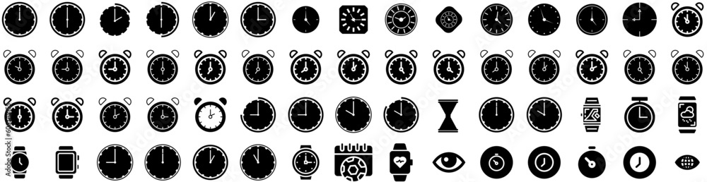 Set Of Watch Icons Isolated Silhouette Solid Icon With Time, Wristwatch, Watch, Clock, Isolated, Modern, Design Infographic Simple Vector Illustration Logo Set Of Watch Icons Isolated Silhouette Solid Icon With Time, Wristwatch, Watch, Clock, Isolated, Modern, Design Infographic Simple Vector Illustration Logo