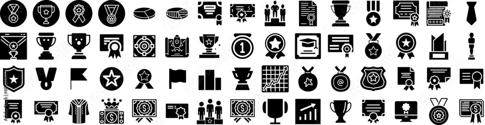 Set Of Achievement Icons Isolated Silhouette Solid Icon With Achievement, Business, Concept, Goal, Target, Leadership, Success Infographic Simple Vector Illustration Logo Set Of Achievement Icons Isolated Silhouette Solid Icon With Achievement, Business, Concept, Goal, Target, Leadership, Success Infographic Simple Vector Illustration Logo