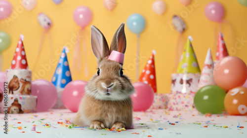 Cute-as-can-be bunny bash. Generative IA