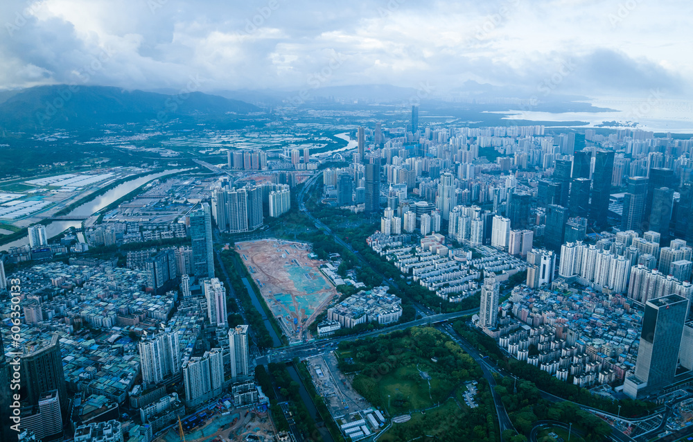 Aerial view of landscape in shenzhen city, China