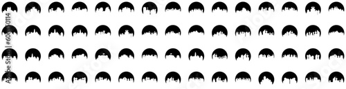 Set Of Downtown Icons Isolated Silhouette Solid Icon With Cityscape, Building, City, Travel, Downtown, Architecture, Urban Infographic Simple Vector Illustration Logo