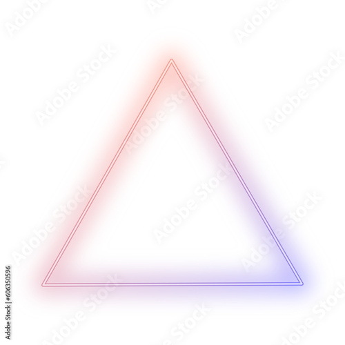 Gradient Neon Light Peach Purple Equilateral Triangle photo