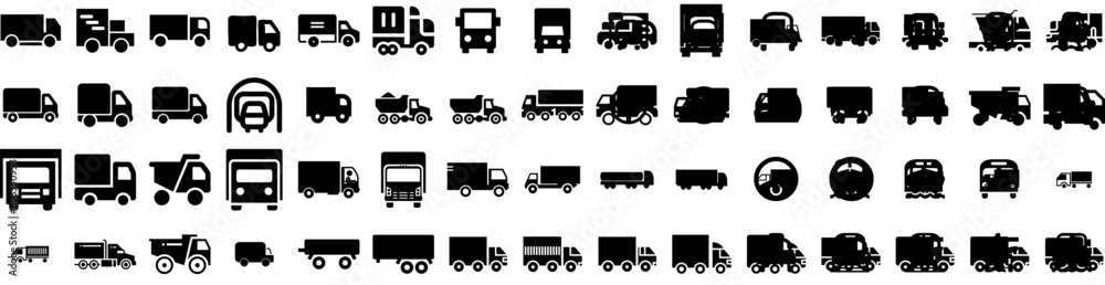 Set Of Lorry Icons Isolated Silhouette Solid Icon With Transport, Truck, Delivery, Cargo, Transportation, Lorry, Vehicle Infographic Simple Vector Illustration Logo Set Of Lorry Icons Isolated Silhouette Solid Icon With Transport, Truck, Delivery, Cargo, Transportation, Lorry, Vehicle Infographic Simple Vector Illustration Logo
