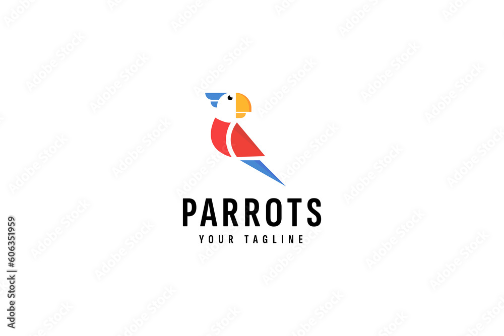 Fototapeta premium parrots logo vector icon illustration