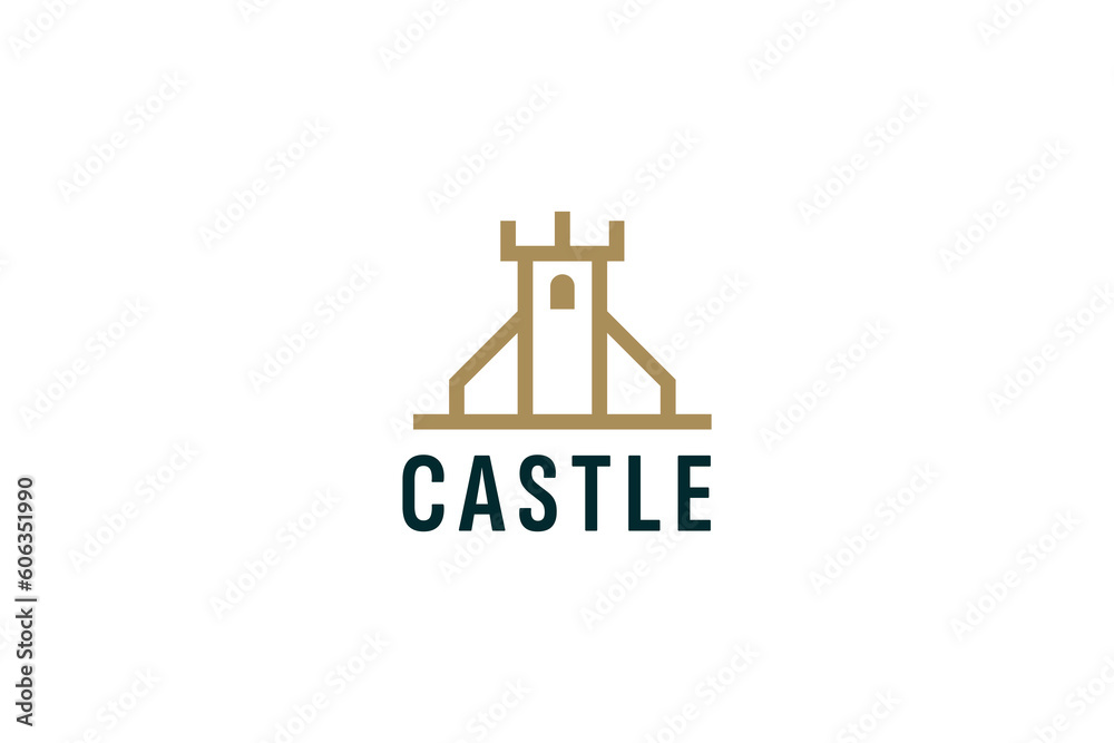 castle logo vector icon illustration