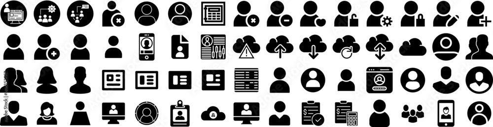 Set Of Account Icons Isolated Silhouette Solid Icon With Technology, Account, People, Business, Concept, Background, Finance Infographic Simple Vector Illustration Logo Set Of Account Icons Isolated Silhouette Solid Icon With Technology, Account, People, Business, Concept, Background, Finance Infographic Simple Vector Illustration Logo