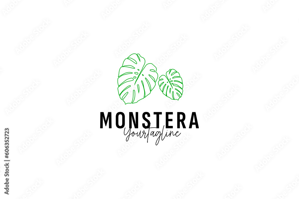 monstera leaf logo vector icon illustration monstera leaf logo vector icon illustration