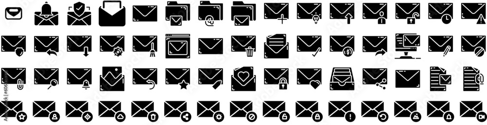 Set Of Email Icons Isolated Silhouette Solid Icon With Mail, Vector, Web, Business, Internet, Email, Message Infographic Simple Vector Illustration Logo Set Of Email Icons Isolated Silhouette Solid Icon With Mail, Vector, Web, Business, Internet, Email, Message Infographic Simple Vector Illustration Logo