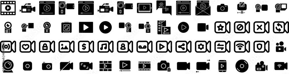 Set Of Video Icons Isolated Silhouette Solid Icon With Media, Digital, Online, Web, Vector, Internet, Video Infographic Simple Vector Illustration Logo Set Of Video Icons Isolated Silhouette Solid Icon With Media, Digital, Online, Web, Vector, Internet, Video Infographic Simple Vector Illustration Logo