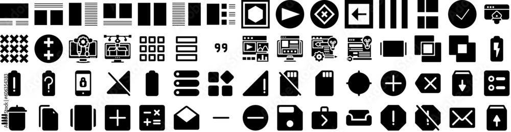 Set Of Design Icons Isolated Silhouette Solid Icon With Template, Modern, Design, Illustration, Banner, Vector, Graphic Infographic Simple Vector Illustration Logo