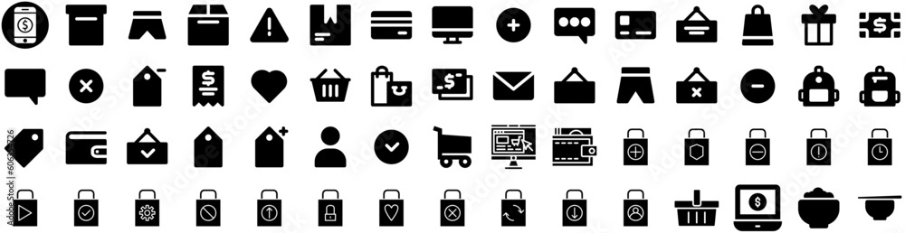 Set Of Ecommerce Icons Isolated Silhouette Solid Icon With Store, Payment, Retail, Online, Ecommerce, Business, Shop Infographic Simple Vector Illustration Logo Set Of Ecommerce Icons Isolated Silhouette Solid Icon With Store, Payment, Retail, Online, Ecommerce, Business, Shop Infographic Simple Vector Illustration Logo