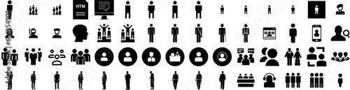 Set Of People Icons Isolated Silhouette Solid Icon With Person, Group, Female, Office, People, Team, Business Infographic Simple Vector Illustration Logo