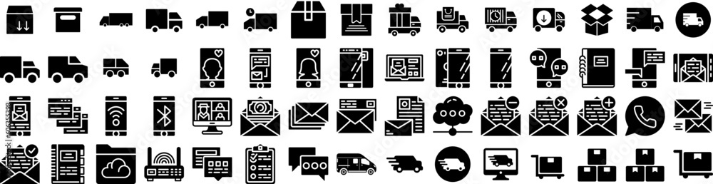 Set Of Delivery Icons Isolated Silhouette Solid Icon With Courier, Fast, Order, Shipping, Delivery, Transport, Service Infographic Simple Vector Illustration Logo Set Of Delivery Icons Isolated Silhouette Solid Icon With Courier, Fast, Order, Shipping, Delivery, Transport, Service Infographic Simple Vector Illustration Logo