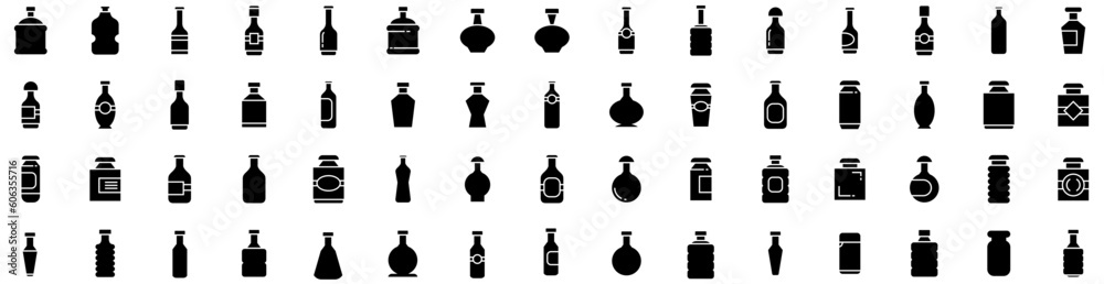 Set Of Bottle Icons Isolated Silhouette Solid Icon With Bottle, Drink, Container, Vector, Design, Isolated, White Infographic Simple Vector Illustration Logo Set Of Bottle Icons Isolated Silhouette Solid Icon With Bottle, Drink, Container, Vector, Design, Isolated, White Infographic Simple Vector Illustration Logo
