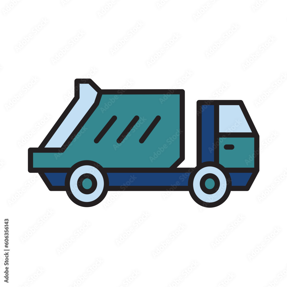 Filled Line DUMP TRUCK design vector icon design vector line icon svg