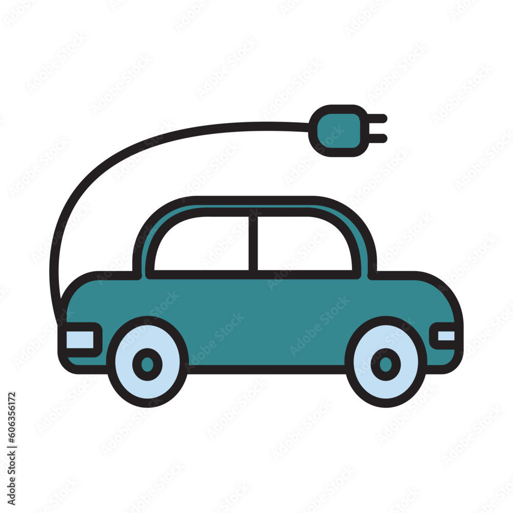Filled Line ELECTRIC CAR design vector icon design vector line icon svg Filled Line ELECTRIC CAR design vector icon design vector line icon svg