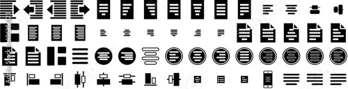 Set Of Alignment Icons Isolated Silhouette Solid Icon With Service, Alignment, Fix, Vehicle, Car, Equipment, Technology Infographic Simple Vector Illustration Logo