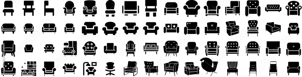 Set Of Armchair Icons Isolated Silhouette Solid Icon With Armchair, Style, Background, Furniture, Modern, White, Home Infographic Simple Vector Illustration Logo Set Of Armchair Icons Isolated Silhouette Solid Icon With Armchair, Style, Background, Furniture, Modern, White, Home Infographic Simple Vector Illustration Logo