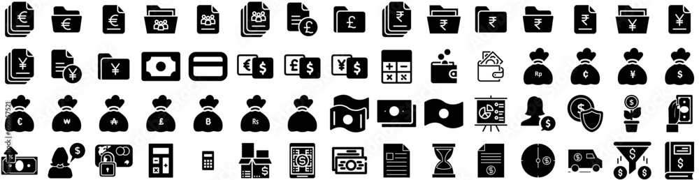 Set Of Finance Icons Isolated Silhouette Solid Icon With Money, Financial, Economy, Finance, Investment, Business, Growth Infographic Simple Vector Illustration Logo Set Of Finance Icons Isolated Silhouette Solid Icon With Money, Financial, Economy, Finance, Investment, Business, Growth Infographic Simple Vector Illustration Logo