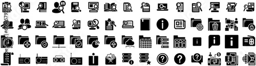 Set Of Information Icons Isolated Silhouette Solid Icon With Technology, Concept, Information, Internet, Web, Communication, Icon Infographic Simple Vector Illustration Logo