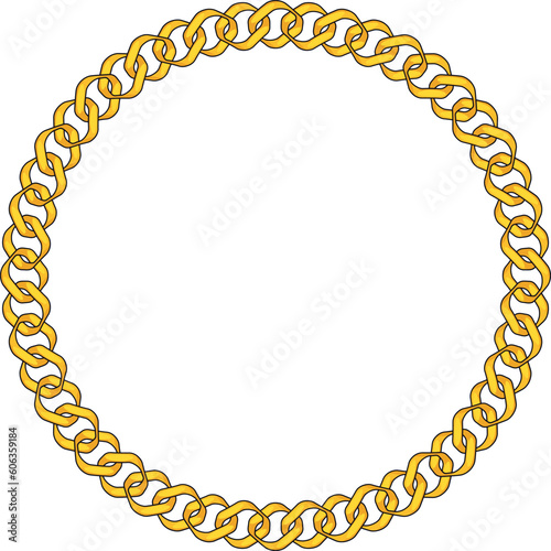 Round Chain frame. Circle chains border. Boho bracelet