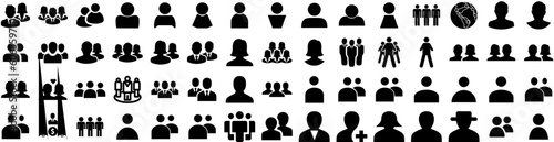 Set Of Users Icons Isolated Silhouette Solid Icon With User, Avatar, Business, Illustration, Icon, Vector, People Infographic Simple Vector Illustration Logo
