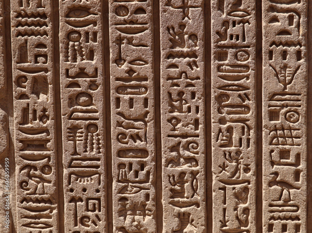 Ancient egyptian hieroglyphics carved at Karnak temple, Luxor, Egypt Ancient egyptian hieroglyphics carved at Karnak temple, Luxor, Egypt