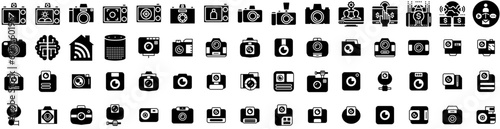 Set Of Digital Icons Isolated Silhouette Solid Icon With Digital, Network, Business, Concept, Technology, Background, Data Infographic Simple Vector Illustration Logo