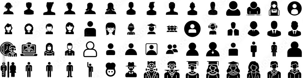 Set Of Avatar Icons Isolated Silhouette Solid Icon With People, Human, Man, Male, Illustration, Person, Avatar Infographic Simple Vector Illustration Logo Set Of Avatar Icons Isolated Silhouette Solid Icon With People, Human, Man, Male, Illustration, Person, Avatar Infographic Simple Vector Illustration Logo