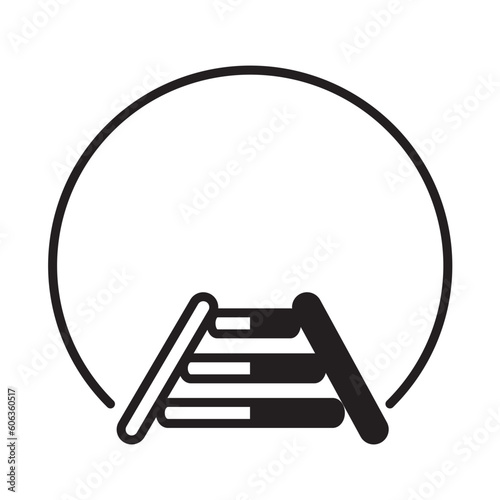 Solid Line TUNEL RAILWAY design vector icon design vector line icon svg