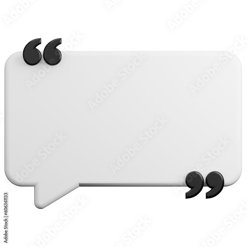 speech bubble quotation 3d icon