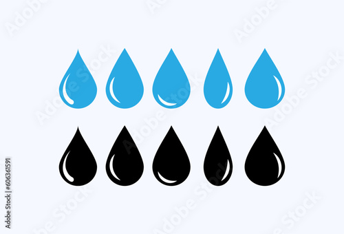 Drop. Flat  color  water drops. Vector icons.