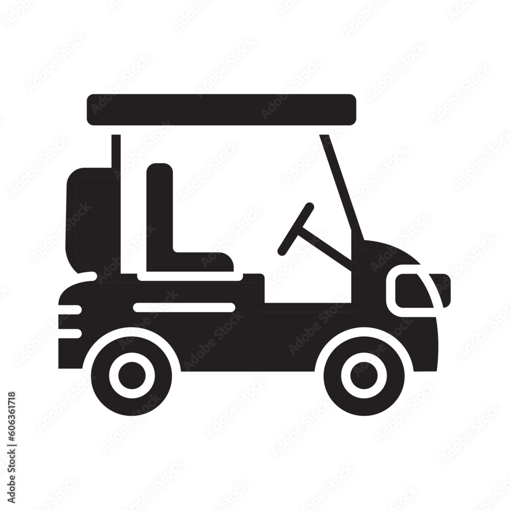 Solid GOLF CAR design vector icon design vector line icon svg