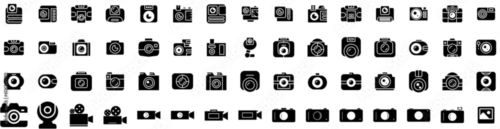 Set Of Camera Icons Isolated Silhouette Solid Icon With Equipment, Lens, Digital, Illustration, Photography, Photo, Camera Infographic Simple Vector Illustration Logo Set Of Camera Icons Isolated Silhouette Solid Icon With Equipment, Lens, Digital, Illustration, Photography, Photo, Camera Infographic Simple Vector Illustration Logo