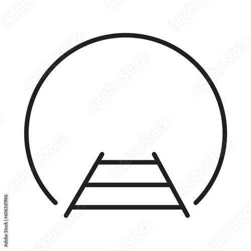 Solid TUNEL RAILWAY design vector icon design vector line icon svg