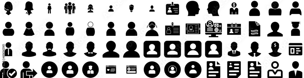 Set Of Profile Icons Isolated Silhouette Solid Icon With Profile, Social, Business, Illustration, People, Vector, Face Infographic Simple Vector Illustration Logo Set Of Profile Icons Isolated Silhouette Solid Icon With Profile, Social, Business, Illustration, People, Vector, Face Infographic Simple Vector Illustration Logo