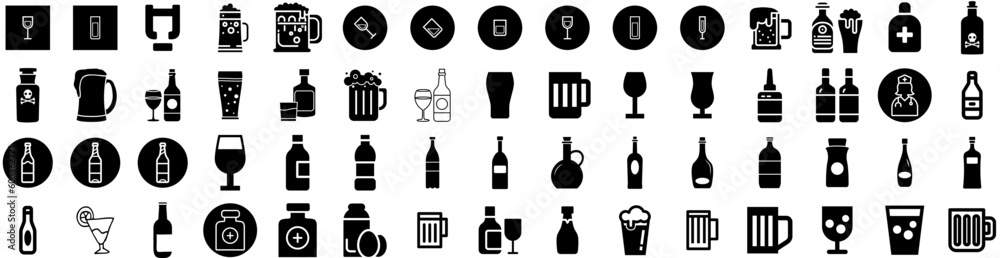 Set Of Alcohol Icons Isolated Silhouette Solid Icon With Alcoholic, Glass, Drink, Whiskey, Alcohol, Beverage, Background Infographic Simple Vector Illustration Logo Set Of Alcohol Icons Isolated Silhouette Solid Icon With Alcoholic, Glass, Drink, Whiskey, Alcohol, Beverage, Background Infographic Simple Vector Illustration Logo