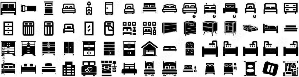 Set Of Bedroom Icons Isolated Silhouette Solid Icon With Bedroom, Bed, Home, Room, Interior, Furniture, Design Infographic Simple Vector Illustration Logo Set Of Bedroom Icons Isolated Silhouette Solid Icon With Bedroom, Bed, Home, Room, Interior, Furniture, Design Infographic Simple Vector Illustration Logo