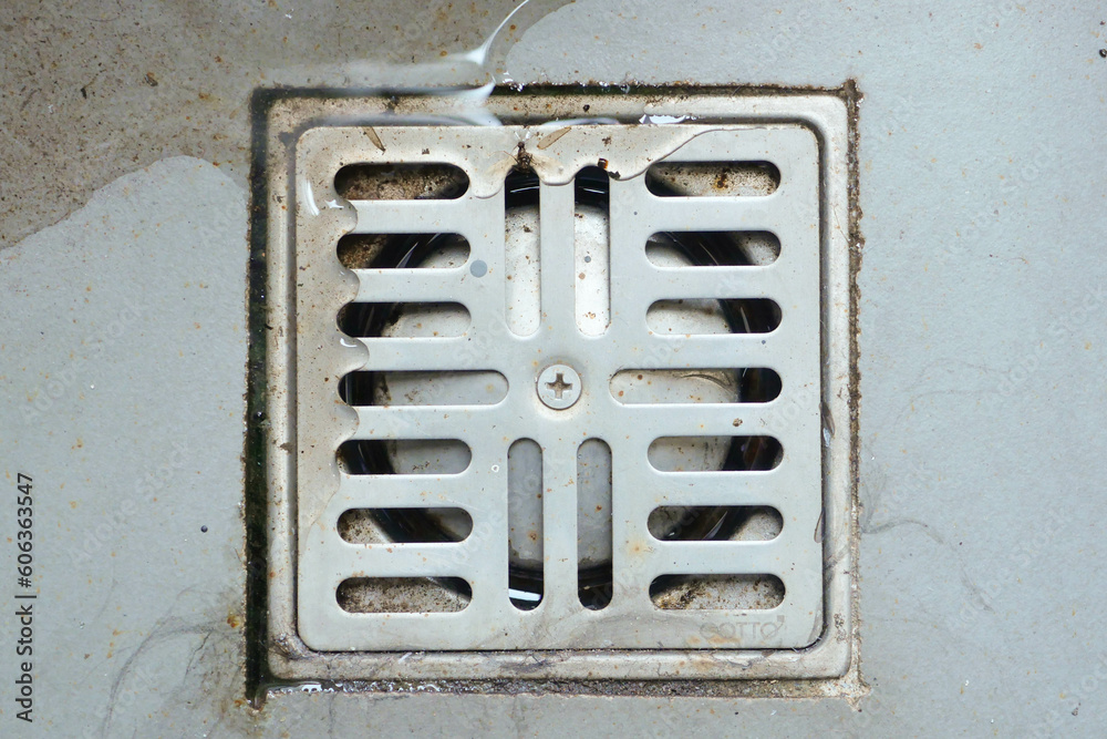 custom made wallpaper toronto digitalClogged and dirty sewer pipes floor drain at bathroom