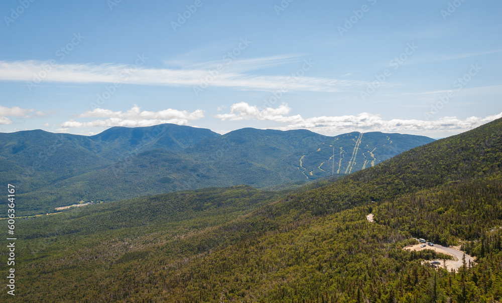 Overlook with Mountains and Clouds at Mount Washington State Park New Hampshire