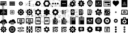 Set Of Preferences Icons Isolated Silhouette Solid Icon With Business, Service, Vector, Technology, Symbol, Concept, Icon Infographic Simple Vector Illustration Logo