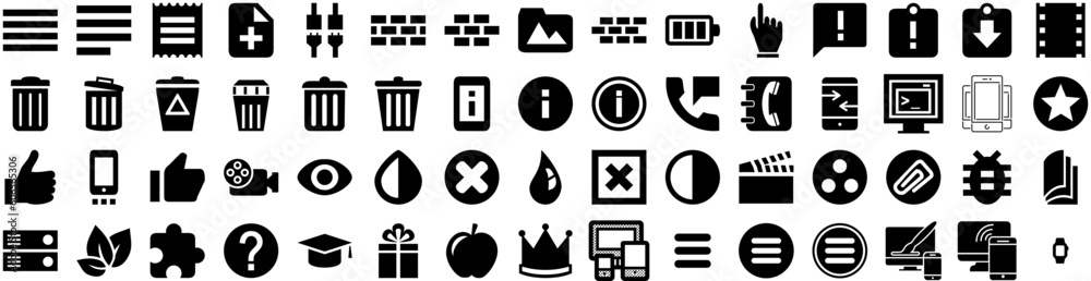 Set Of Responsive Icons Isolated Silhouette Solid Icon With Isolated, Technology, Icon, Computer, Vector, Responsive, Website Infographic Simple Vector Illustration Logo
