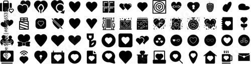 Set Of Romance Icons Isolated Silhouette Solid Icon With Dating, Woman, Romance, Man, Love, Romantic, Couple Infographic Simple Vector Illustration Logo