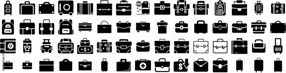 Set Of Suitcase Icons Isolated Silhouette Solid Icon With Travel, Suitcase, Journey, Baggage, Vacation, Tourism, Luggage Infographic Simple Vector Illustration Logo Set Of Suitcase Icons Isolated Silhouette Solid Icon With Travel, Suitcase, Journey, Baggage, Vacation, Tourism, Luggage Infographic Simple Vector Illustration Logo