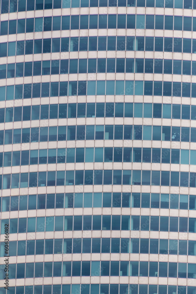 windows of modern office skyscrapers in Paris
