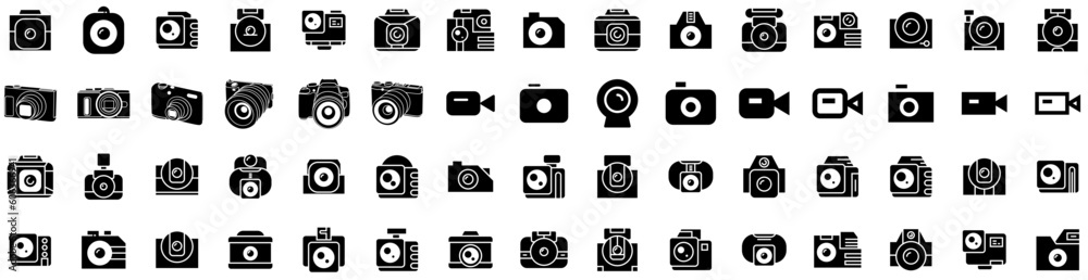 Set Of Camera Icons Isolated Silhouette Solid Icon With Camera, Photography, Illustration, Lens, Digital, Equipment, Photo Infographic Simple Vector Illustration Logo Set Of Camera Icons Isolated Silhouette Solid Icon With Camera, Photography, Illustration, Lens, Digital, Equipment, Photo Infographic Simple Vector Illustration Logo