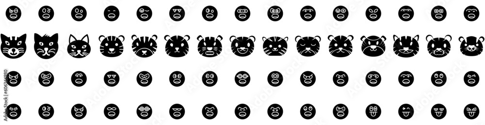 Set Of Emoticon Icons Isolated Silhouette Solid Icon With Emoticon, Symbol, Icon, Vector, Face, Set, Sign Infographic Simple Vector Illustration Logo Set Of Emoticon Icons Isolated Silhouette Solid Icon With Emoticon, Symbol, Icon, Vector, Face, Set, Sign Infographic Simple Vector Illustration Logo