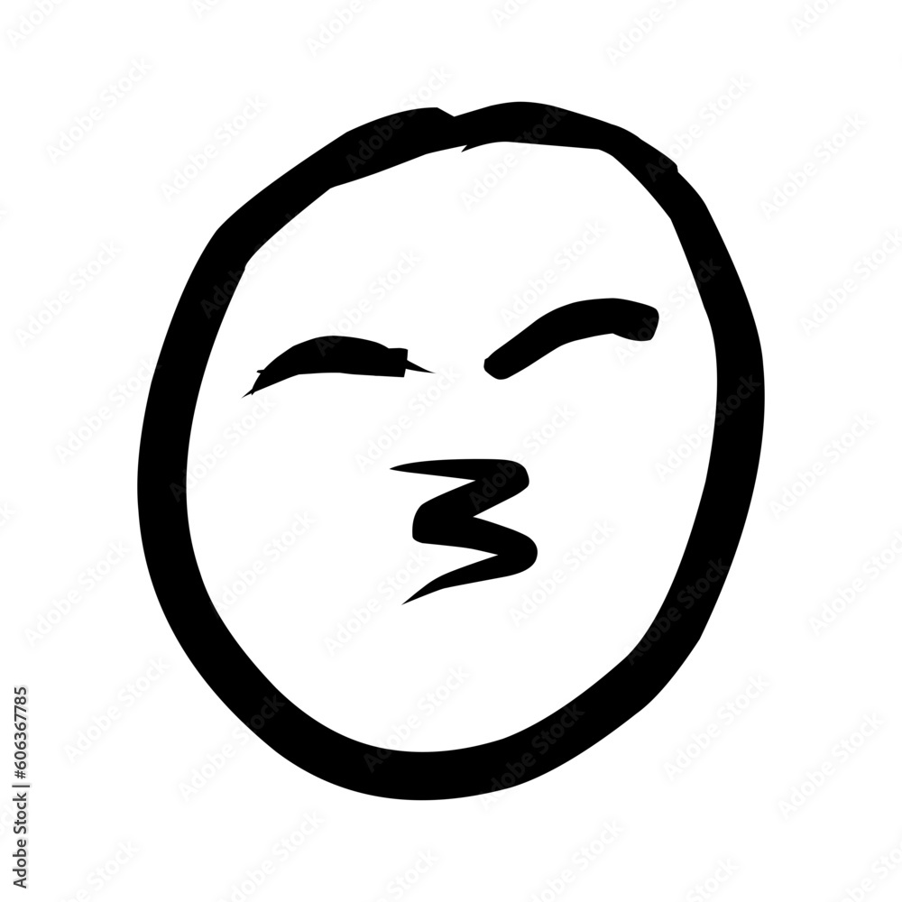 Hand Drawn Emoji faces Icon. Emoticon Doodle ink brush icons of happy, excited, sad, loved, angry face vector illustration. Hand Drawn Emoji faces Icon. Emoticon Doodle ink brush icons of happy, excited, sad, loved, angry face vector illustration.
