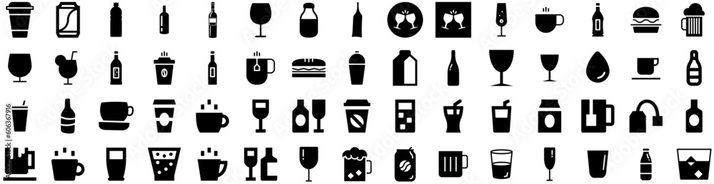 Set Of Drink Icons Isolated Silhouette Solid Icon With Lifestyle, Drink, Woman, Glass, Young, Beverage, Girl Infographic Simple Vector Illustration Logo Set Of Drink Icons Isolated Silhouette Solid Icon With Lifestyle, Drink, Woman, Glass, Young, Beverage, Girl Infographic Simple Vector Illustration Logo
